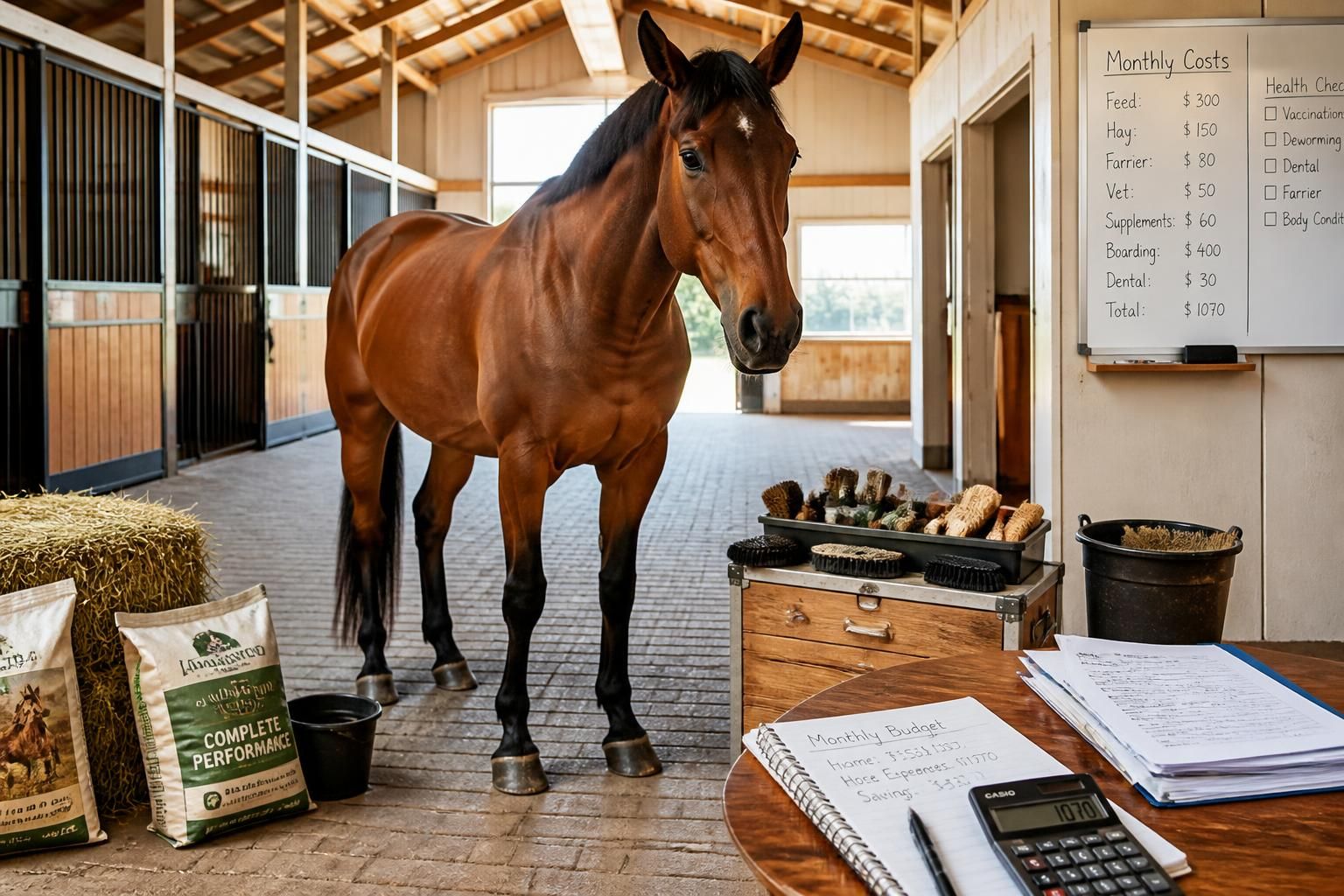 découvrez le budget mensuel nécessaire pour entretenir un cheval, incluant les frais d'alimentation, de soins vétérinaires, d'hébergement et d'équipement.