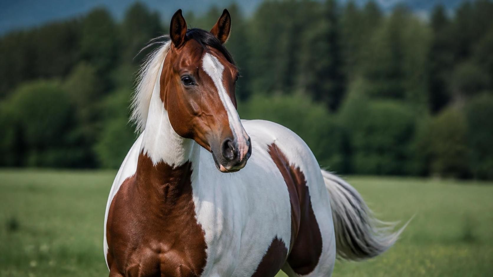 découvrez la splendeur naturelle et le charme unique du cheval bicolore marron et blanc, une beauté équestre qui séduit par ses couleurs éclatantes et son élégance distinctive.