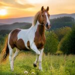 Splendeur naturelle : le charme unique du cheval bicolore marron et blanc